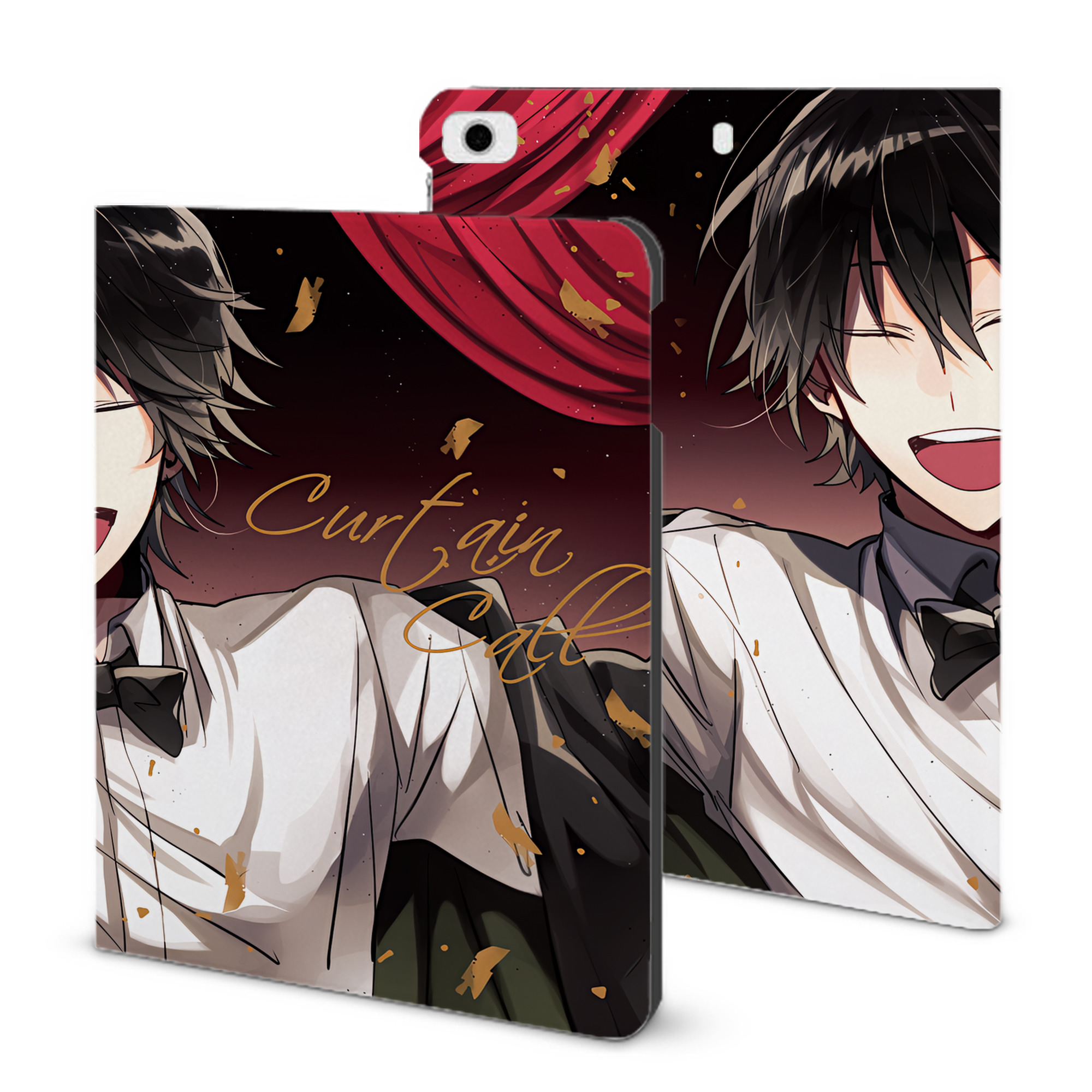 （画像用） 文豪ストレイドッグス Bungo Stray Dogs IPad ケース ブック型 PUレザー TPU 耐衝撃 軽量 薄型 ペン収納なし 全面保護 IPad 各モデル対応